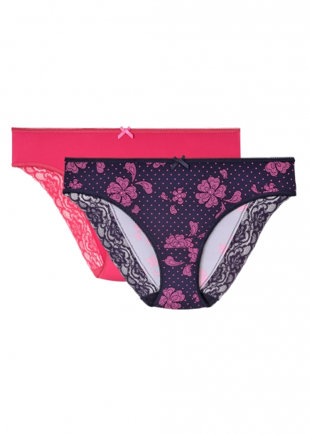 Rosa och lila trosa i 2-pack